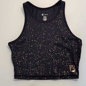 BuffBunny Black and Gold Speckled Crop Top